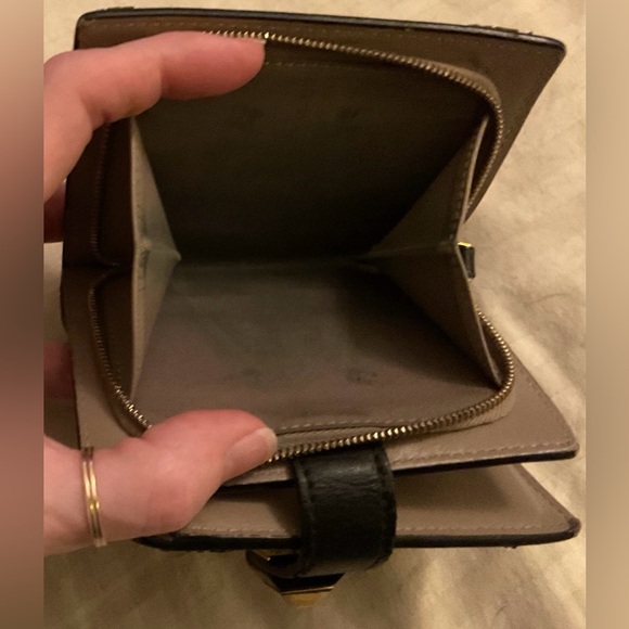 Fendi Black Leather Compact Wallet — Gold Pyramid Stud Closure - Picture 7 of 11